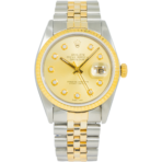 Rolex Men's Datejust 16013 Champagne Diamond Dial – Stainless Steel & 18k Yellow Gold – 36mm (Between 1977 & 1988)