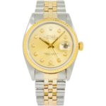 Rolex Men's Datejust 16013 Champagne Diamond Dial – Stainless Steel & 18k Yellow Gold – 36mm (Between 1977 & 1988)