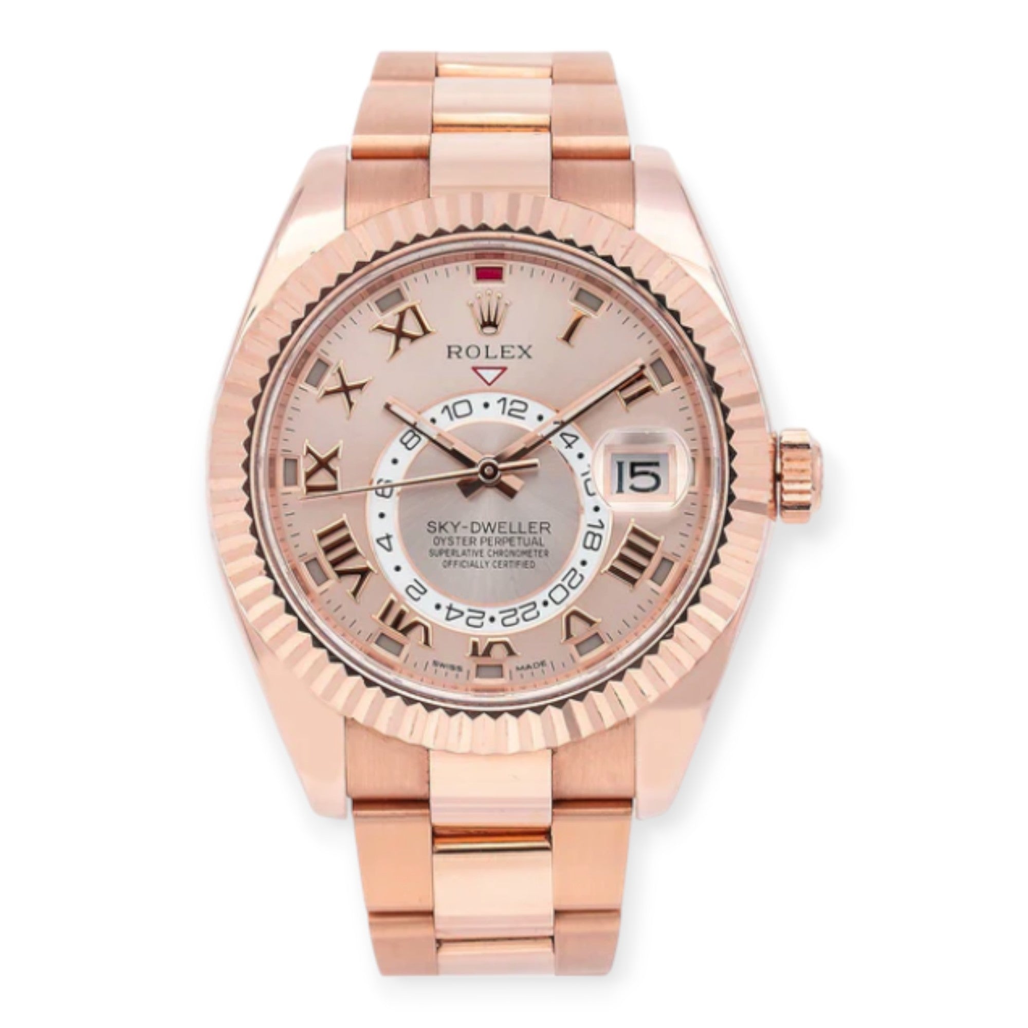 Pre-Owned-Rolex-Sky-Dweller-Rose-Gold-326935-Pink-Sundust-Dial-Oyster-Bracelet-JD-Watches-NY.jpg Rolex Sky Dweller Rose Gold 326935 Pink Sundust Dial Oyster Bracelet - 图片 1