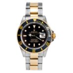 Rolex Submariner 40MM Two Tone Watch Black Bezel Black Dial 16613