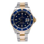Rolex Submariner 40MM Two Tone Watch Blue Insert Bezel Blue Dial 16613