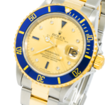 Rolex Submariner Two Tone 16613 Champagne Serti Dial Blue Insert Bezel - 图片 2