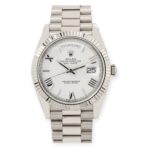 Rolex White Gold Day-Date 40 Watch White Roman Dial - President Bracelet 228239