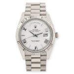 Rolex White Gold Day-Date 40 Watch White Roman Dial - President Bracelet 228239