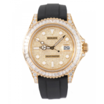 Rolex Yacht-Master 42 – Yellow Gold with Baguette Diamond Bezel & Pave Diamond Dial | Ref. 226668TBR