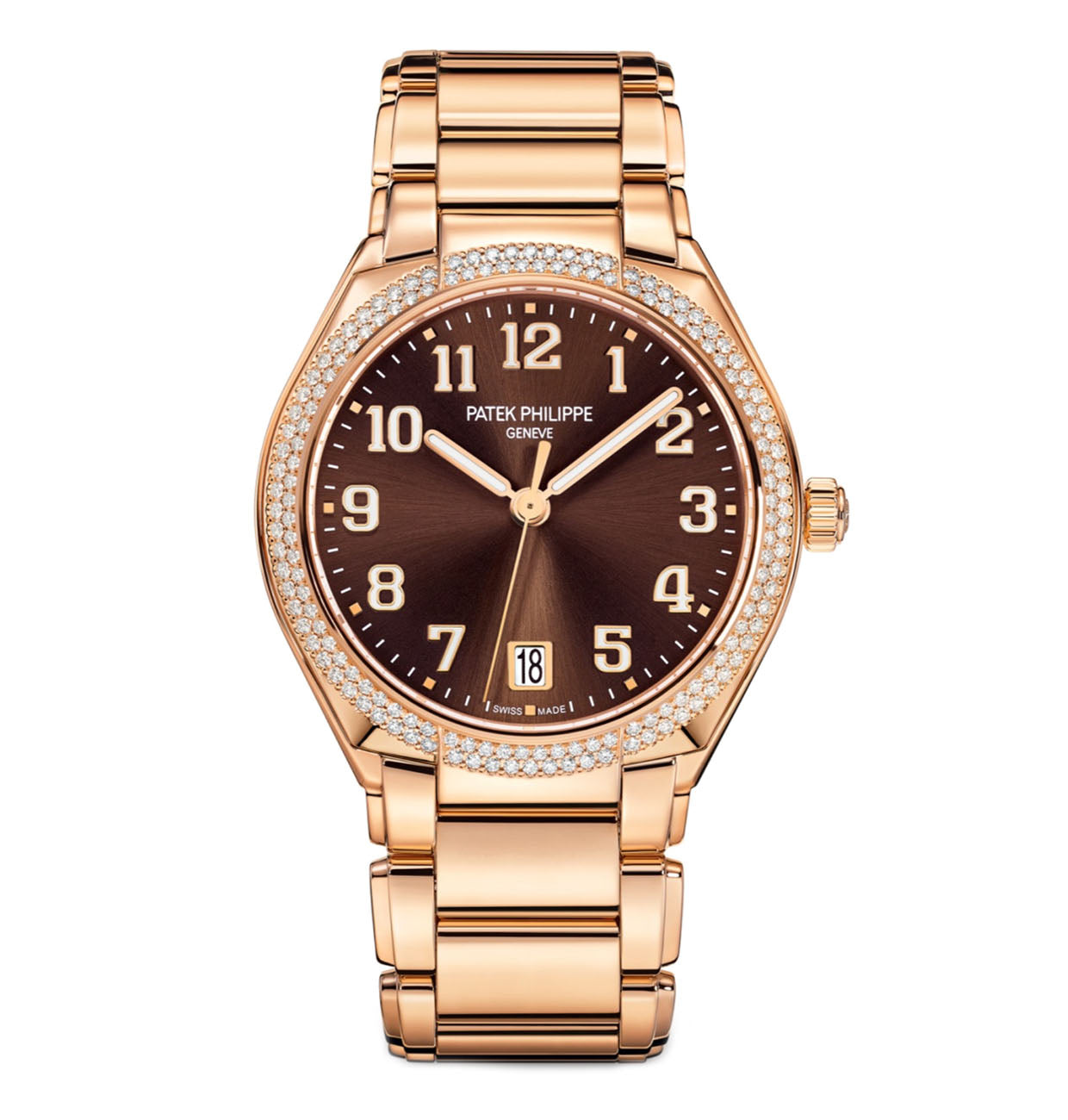 Untitled-1_2830c21e-cfa0-4d8a-8a50-4ed438af8905.jpg 36mm 18k Rose Gold Sunburst Brown Dial Diamond Bezel Bracelet - 图片 1