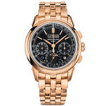 41mm Perpetual Calendar Chrono 18k Rose Gold Ebony Black Dial On Bracelet