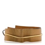 Grained Calfskin Watersnake Wide Obi Tie Belt Multicolor - 图片 2