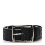 Piuma Calfskin Jumbo GG Embossed 35mm Belt 80 32 Black