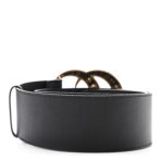 Moon Calfskin Pearl Double G 70mm Belt 85 34 Black Cream - 图片 2