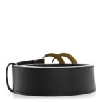 Moon Calfskin Pearl Double G 40mm Belt 75 30 Black Cream - 图片 2