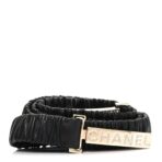 Lambskin Crystal Logo Belt 95 38 Black Gold