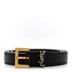 Smooth Calfskin Monogram Square Buckle Belt 85 34 Black