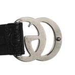 Calfskin GG Tennis Embossed Double G 40mm Belt 70 28 Intense Black - 图片 6