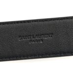 Grained Calfskin Monogram Cassandre Square Buckle Belt 85 34 Black - 图片 3