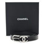 Calfskin Crystall CC Belt 75 30 Black - 图片 6