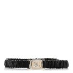 Lambskin Ruched Crystal CC Belt 75 30 Black
