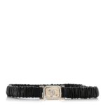 Lambskin Ruched Crystal CC Belt 75 30 Black