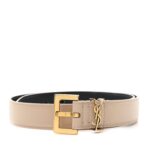 Smooth Calfskin Monogram Square Buckle Belt 75 30 Dark Beige