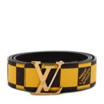 Damier Pop 40mm LV Initiales Belt 110 44 Jaune Mat