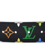 Monogram Multicolor Studded LV Initiales Belt 90 36 Black - 图片 3