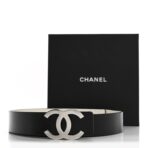 Calfskin CC Reversible Belt 95 38 Black White - 图片 8