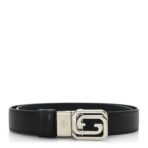 Textured Dollar Calfskin Ciny Calf Lux Squared Interlocking G 30mm Reversible Belt 85 34 Blue Black
