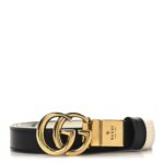 Plutone Calfskin Double G Reversible Belt 100 40 Black White