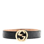 Guccissima Signature Interlocking G 37mm Belt 80 32 Black