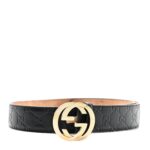 Guccissima Signature Interlocking G 37mm Belt 80 32 Black