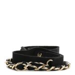 Grosgrain Chain CC Bow Belt Black