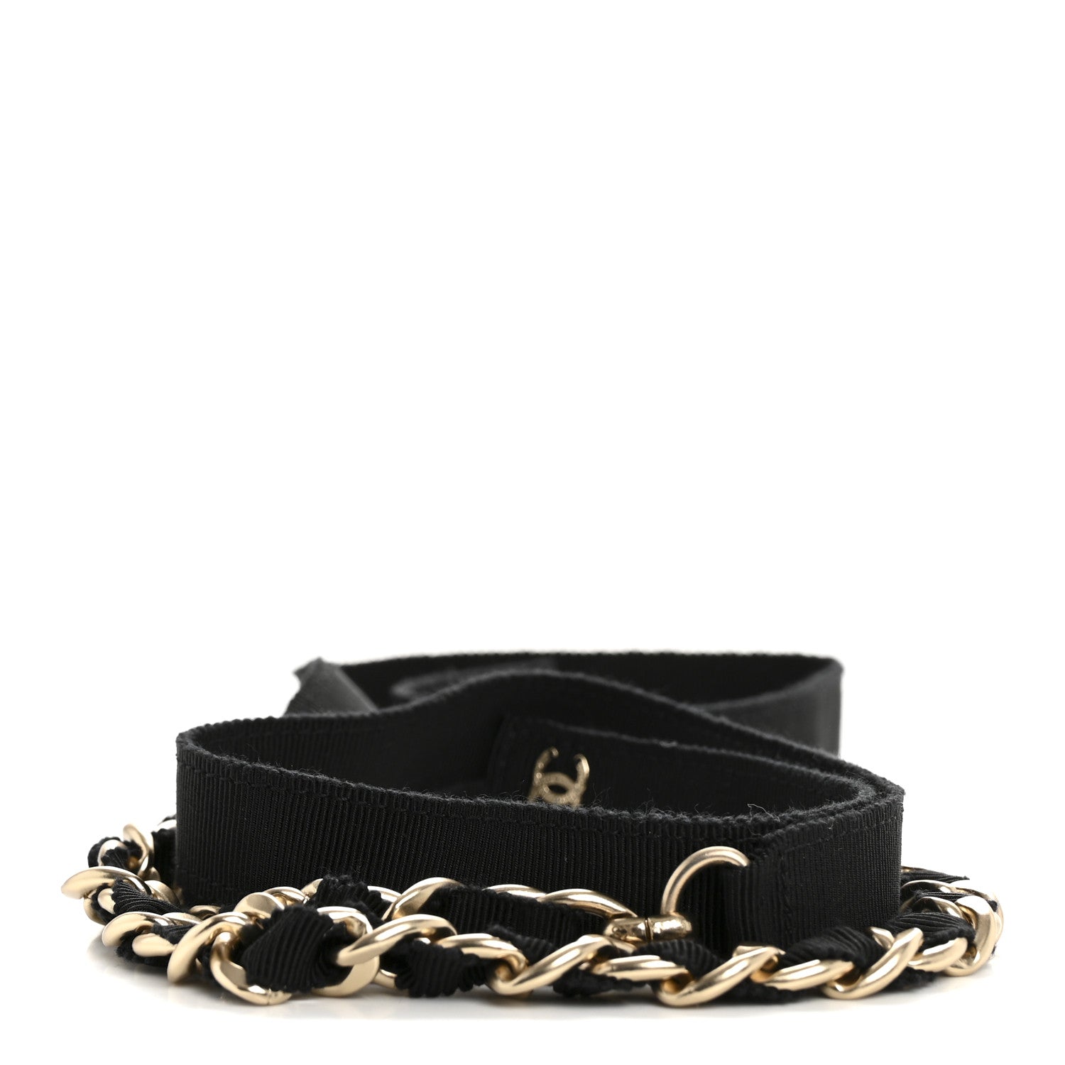 f367f3a8e11a40ef01b5d0733c358bd8.jpg Grosgrain Chain CC Bow Belt Black - 图片 1