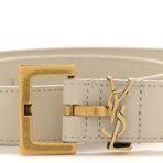 Smooth Calfskin Monogram Square Buckle Belt 80 32 Crema Soft - 图片 7