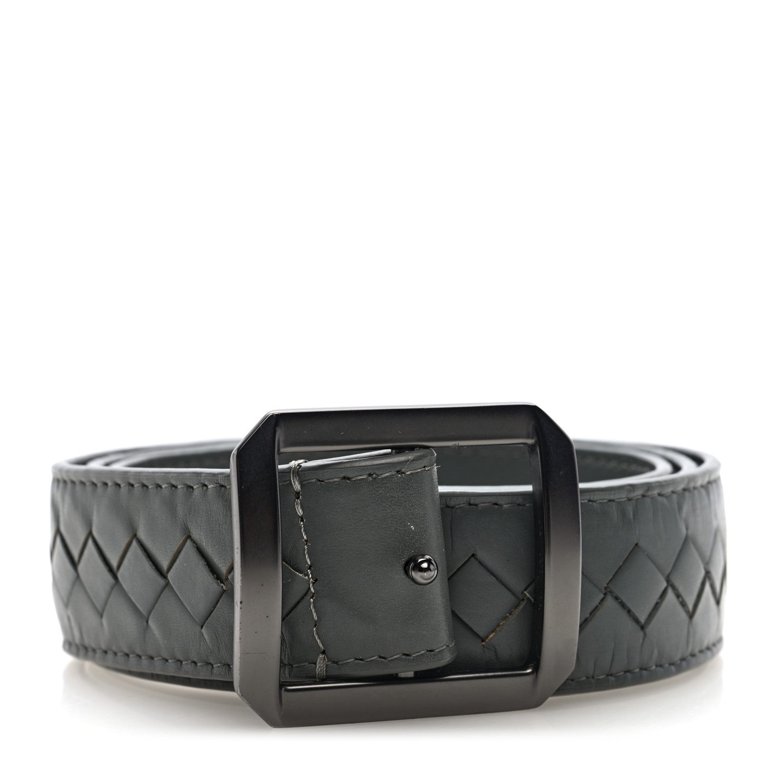 fa23e1c995b763fc047590fc4fcb966e.jpg Nappa Intrecciato Belt 115 46 Grey - 图片 1