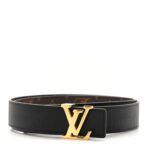 Calfskin Monogram 30mm LV Initiales Reversible Belt 85 34 Black - 图片 2