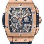 Hublot Spirit of Big Bang King Gold Blue Watch - 42 mm - Sapphire Dial - Blue Rubber and Leather Strap-641.OX.7180.LR