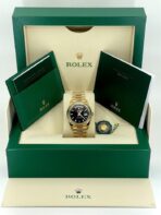 Rolex Day-Date 40 Yellow Gold Black Diagonal Motif Index Dial & Fluted Bezel President Bracelet 228238 - - 图片 2