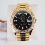 Rolex Day-Date 40 Yellow Gold Black Diamond Dial & Diamond Bezel President Bracelet 228348RBR -